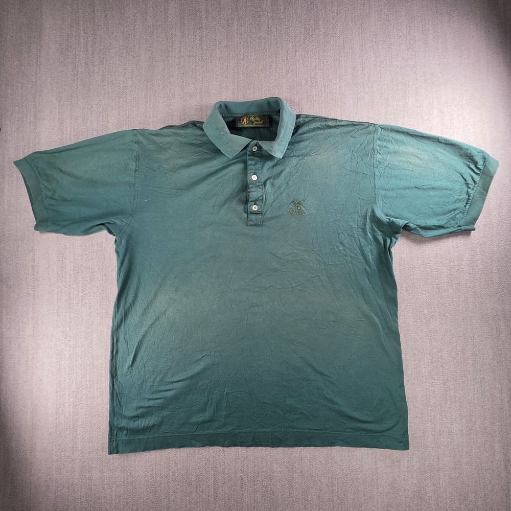 Bobby Jones Polo Shirt Men XL Green Cotton Made in Italy Prestwick Golf